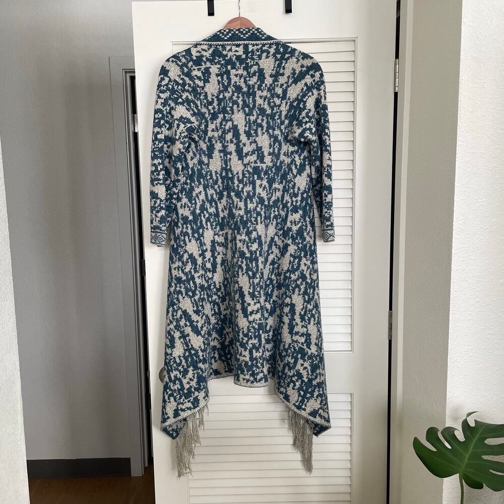 Solitaire Women's Small Teal Patterned Fringe Fly… - image 3